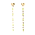 Bohemian gold chain earrings with vibrant neon yellow beads and elegant long tassels - Gold Neon Yellow Bead Style (KE109151-Z)