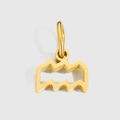 Pendentif Verseau doré avec motif vagues ajouré et finition métallique dépolie - Verseau / Acier