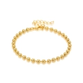 Verstellbares Goldperlenarmband mit Hochglanzfinish und sicherem Karabinerverschluss - Goldene Rundperlenkette