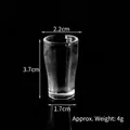 Mini gobelet en verre transparent pour accessoires de maison de poupée avec 3,7 cm de haut - Chope à bière 3 / 3.7cm x 2.2cm / Transparent