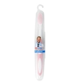 White and pink soft bristle toothbrush in a portable clear travel hanging case - Single Independent Pack / Pink Single Pack