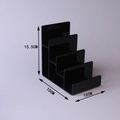 Black acrylic 4-tier display stand for wallets with 15.5x15x10CM size dimensions - 4 Tiers / Black