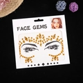 Bernsteingoldenes Gesichtssteine-Set mit Tropfen- und Rund-Strasssteinen für Festival-Make-up - Bernsteingoldener Strass-Stil