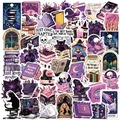 50 adesivi viola gotici a tema lettura per laptop e chitarra con libri magici - PMS235-Tema Di Lettura Magia Viola