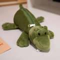 Simpatico astuccio a forma di coccodrillo in peluche verde con morbida cerniera - Coccodrillo