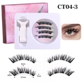 Quantum 3D magnetic eyelashes set with applicator tool and pink storage case - CT04-3 with White V-Type Tweezer