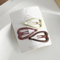 Three-piece heart-shaped seamless hair clips in beige, maroon, and brown matte finish - Chocolate Heart Style / Set of 3