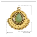 Detail specifications of 16mm gold stainless steel drop natural stone pendant 1.2g - Fan Shape Green Natural Stone (YE117)