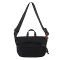 Minimalist black tactical crossbody bag with adjustable strap and buckle closure - Black