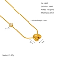 Collar de acero inoxidable bañado en oro de 18K con letra A y circonita blanca - Estilo Letra A