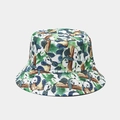 Detail of high-quality stitching on fisherman hat with watercolor panda forest pattern - Style 8-White Panda Bamboo Forest