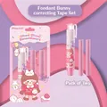 Pink retractable mechanical eraser set with cute rabbit cartoon for students - Little Girl