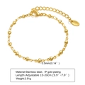 Elegante bracciale in acciaio inossidabile placcato oro con una serie di mini cuori 3D - Cuore/BR-1171