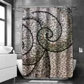 Wasserdichter Duschvorhang aus Polyester mit grauem Kieselstein-Spiralmuster für Bad - 90*180cm / Schiefergrau
