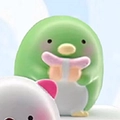Cute green cartoon character desk ornament with pink bow inspired by peach forest theme - Girl Series / Green Creature (HX-064D)