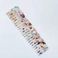 Eleganter grobzinkiger Haarkamm aus Acetat mit buntem Terrazzo-Mosaikmuster - Klein (A#) / Mehrfarbig (A#)