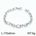 Minimalistische roestvrijstalen schakelarmband 170x6mm met zilveren schakels - Zilver 17cm