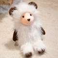 Peluche di capra bianca carina con dettagli marrone scuro in posa seduta - Agnello Bianco / 30cm (0,25kg)