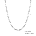 Detail of 4mm silver paperclip chain necklace with 38+5cm length and rectangle links - Silver YN782-S