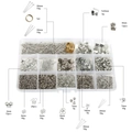DIY jewelry making kit in silver finish with lobster clasps and beads in storage box - 15-Grid Set Box