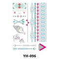 Metallic gold and silver temporary tattoos with nautical and geometric patterns YH-096 - Ocean Style Anchor Shell and Arrow (YH-096)