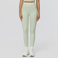 Damen Yoga-Leggings in Minzgrün mit hohem Bund und kontrastierendem weißem Design - Minzgrün
