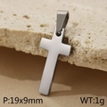 Polished silver stainless steel cross pendant, 19x9mm minimalist religious jewelry - Silver Solid Minimalist (KP100649-Z)