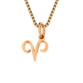 Collana con ciondolo Ariete in oro rosa e catena veneziana per un look moderno - Ariete / Oro rosa