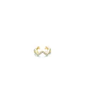 Exquisite S925 sterling silver W-shaped ear cuff with pave-set zircon for non-pierced ears - 925 Silver / Zigzag Rhinestone Gold (RHE682G)