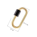 Golden oval screw lock clasp for jewelry and accessories, size 23.8 mm by 10 mm - Style 99 (Gold with Black Screw Clasp 23.8x10mm)