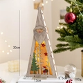 Décoration de Noël en bois lumineuse avec Père Noël et lumière LED jaune et chaleureuse - Style E (Triangle en Bois Naturel Père Noël)
