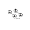 Minimalist 5mm silver bead stud earring made of S925 sterling silver in a polished finish - 925 Silver / Round Bead Screw Earrings Platinum Plated (PED348) / 5mm