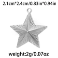 Silberner 304 Edelstahl Sternanhänger mit geprägter Radialtextur für die Schmuckherstellung - Pentagramme / Silber