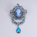 Blue Cameo Antique Silver Base Style (XD7361-4)