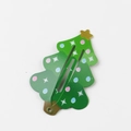 Cute green Christmas tree shaped metal BB hair clip with colorful dots for girls - New Christmas Tree