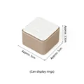 Square jewelry ring display stand with white top and gold base, 5x5x3.5cm compact size - Rounded Ring Holder Small (White & Champagne)