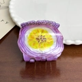 Pince à cheveux fruit de la passion en acrylique violet et jaune pour demi-queue - Fruit de la Passion - 5.5cm / Violet