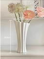 Minimalist white ribbed ceramic vase with 32.8cm height for Nordic home decoration - Classical Vase White