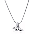 Ciondolo a coda di balena sirena in argento lucido con catena a serpente da donna - Collana Coda di Balena Argento (Bianco K 7884)