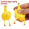 Funny yellow squeezing chicken stress relief toy with egg popping action feature - Egg Laying Chicken