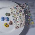 Set de stickers nail art escargot dessin animé et espace avec faux ongles colorés - Escargot de Dessin Animé Espace (FEB-636)