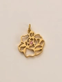 Colgante de flor hueca dorada con gema rosa redonda de acero de titanio de alta calidad - Octubre Dorado (Colgante)