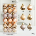 Champagne gold Christmas tree ornaments set including 36 glitter and matte 4cm baubles - Set of 36 / Rose Gold
