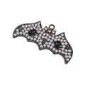 Pendentif chauve-souris Halloween avec strass colorés et ailes de fantôme noires - Noir Fusil Zircone Blanc Yeux Rouges Fantôme Noir Chauve-souris
