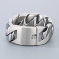 Pulsera cubana para hombre de 31mm en acero de titanio plateado mate cepillado - 20cm / Acero Mate