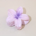 Purple gradient frangipani flower hair claw clip for women with resin texture - 1 Piece / #1 Violet / Bulk Packaging