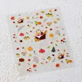 Autumn themed 5D nail art stickers with hand-drawn pumpkin, mushroom and maple leaf patterns - Autumn Story (TS-3830)