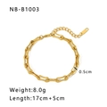Punk-Stil grobe 18K vergoldete Titanstahl Gliederkette Armband mit Verlängerung - Geometrischer Hohlketten Stil (NB-B1003)