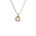 Elegante goldene Herz-Halskette mit bunten Zirkoniasteinen an einer feinen Box-Kette - 00986CX Zirkonia Herz Stil / 50+5CM Schlangenkette