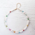 Handmade baroque pearl choker with colorful beads and adjustable gold lobster clasp - Necklace / Colorful Beaded Necklace